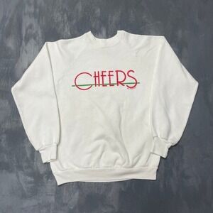 Vintage Cheers TV Show Logo Sweatshirt Mens M White 1980s Jerzees by Russell